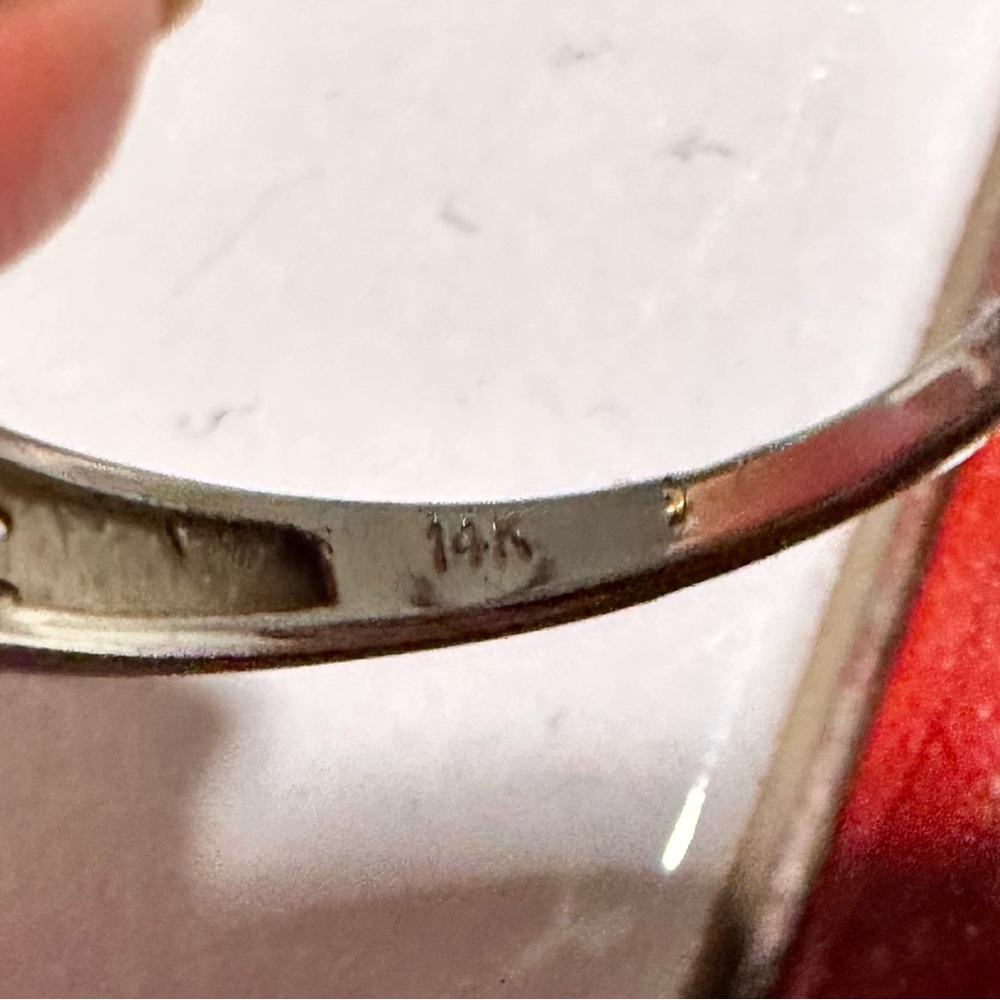 14k Solid White Gold Ring With Stunning Natural D… - image 7